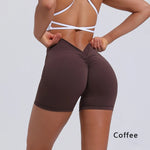 DIAS FIT JOY V-Back Shorts High Waisted Hip Lifting Yoga Shorts Women's Nylon Tight Fitting Shorts Training Sports Fitness Pants