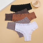 New Lace Seamless Cotton Panties Ribbed Maillard Brazilian Pants LowWaist Women Panties Breathable Girls Underwear Soft Lingerie