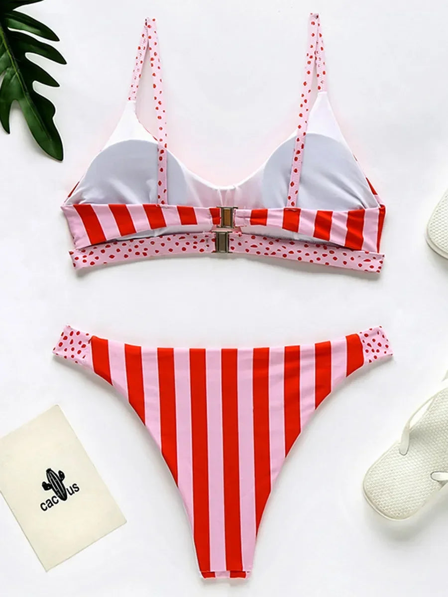 2026 Sexy Polka Dot Bikini Women Swimsuit Female Brazilian Swimwear Two pieces bikini set Hollow out High cut Bathing Suit Swim