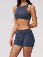 Tight Yoga Clothes Women Speed Drying Shock-absorbing Sports Vest Fitness Suits Outwear Gym Flip Waist Shorts Workout Clothes