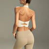 Women's yoga sports bra, neck hanging cross belt chest cushion yoga back training bra