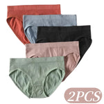 2Pcs/Set Women Panties Low Rise Briefs Seamless Underwear Female Full Coverage Back Bottoms Sports Underpants Sexy Lingerie M-L