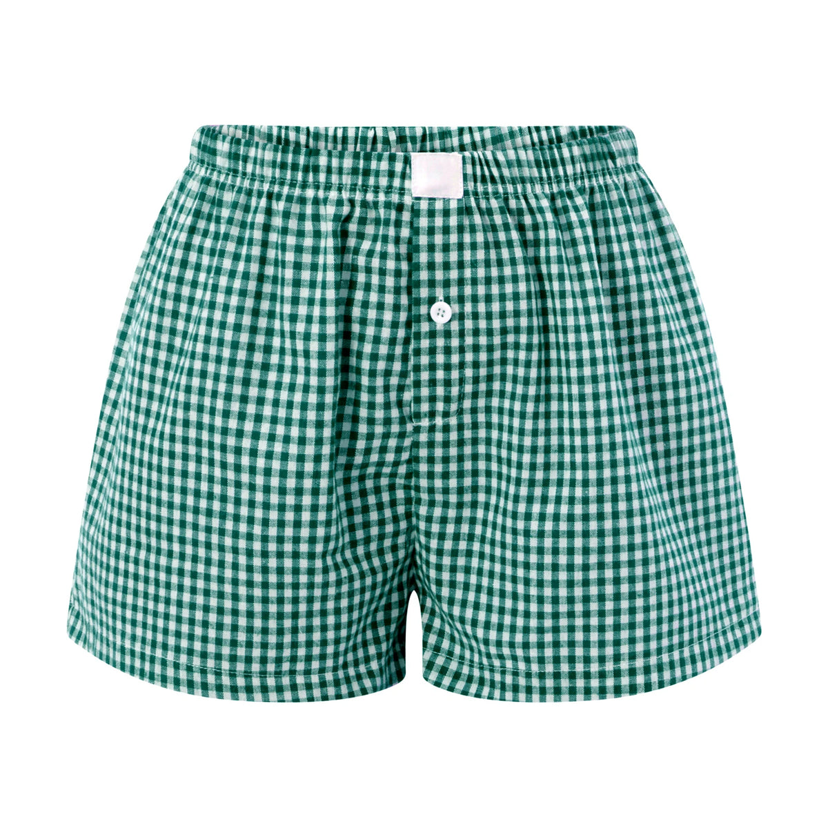 Women’s Plaid Print Shorts Elastic Low Waist Button Front Lounge Shorts Boxers Streetwear