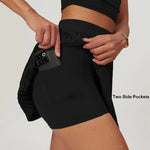 Women's fashion 2-in-1 golf tennis skirt pleated fitness suit with inner pocket, women's sexy style