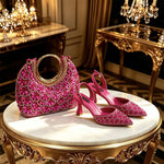 Doershowfashion High Quality African Style Ladies Shoes And Bags Set Latest silver Italian Shoes And Bag Set For Party HGH1-1