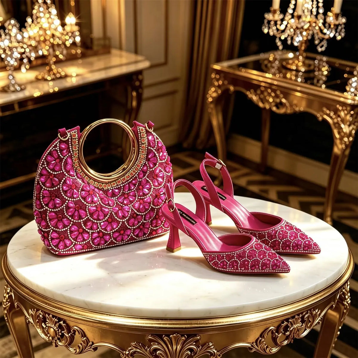 Doershowfashion High Quality African Style Ladies Shoes And Bags Set Latest silver Italian Shoes And Bag Set For Party HGH1-1