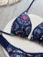Fashion Print Halter Mini Thong High Cut Bikini Female Swimsuit Women Swimwear Two-pieces Bikini Set Bather Bathing Suit Swim