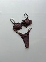 New Fashion Women Sexy Underwire Padded Swimsuit Bead Decor Lace-up Backless Micro Bikini Beachwear Push Up Low Waist Swimwear