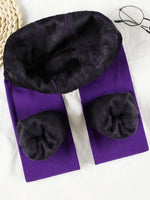 Women Winter Leggings Warm Leggins High Waist Solid Color Velvet Women Thickened Velvet Leggings Stretchy Black Leggings