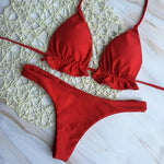 Summer Brazilian Bikini Set for Women Sexy 2 Pieces Set Push-up Swimwear Bandage Top Thong Bathing Suit Swimsuit Beachwear