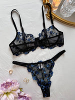 Sexy Sheer Lingerie Set Embroidery Transperant Pornostar Lenceria Sensual Mujer Seducive Conjunto Ropa Interior Set Intimo Lace