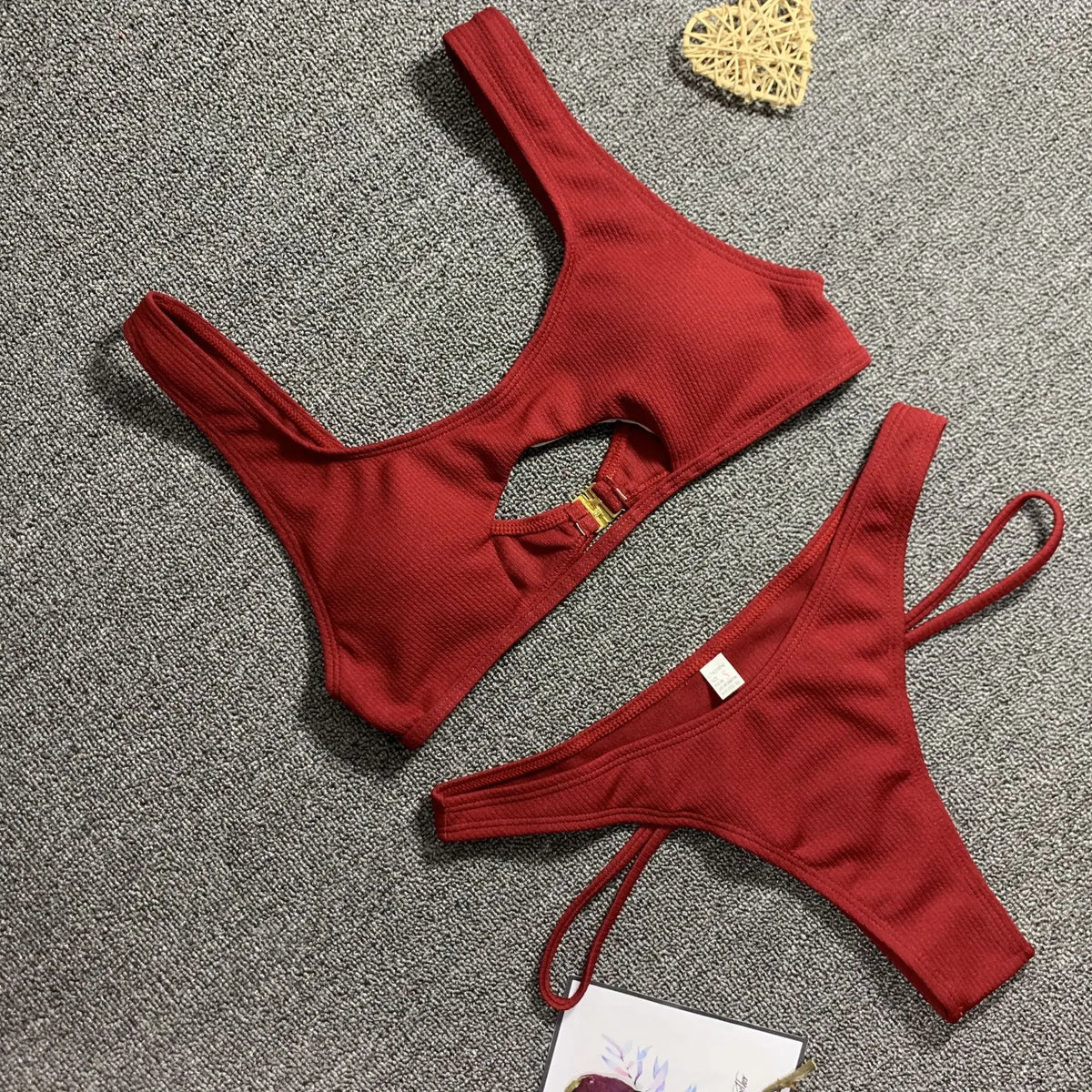 Micro Bikini 2022 Sexy Women Swimsuit Female Rib Bikini Set Push Up Women Swimwear Brazilian Biquini Cut Out Neon Bathing Suit