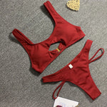 Micro Bikini 2022 Sexy Women Swimsuit Female Rib Bikini Set Push Up Women Swimwear Brazilian Biquini Cut Out Neon Bathing Suit