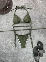 DEKA Brazilian Mini Micro Bikini Set Mujer Women Bandage Swimsuit Cross String Thong Swimwear Summer Beachwear Swim Suit