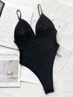 2026 Sexy One Piece Swimsuit Swimwear Women Black Perspective Mesh V-neck One-piece Bathing Suit Beachwear Maillot De Bain Femme
