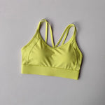 Women's Beautiful Back Contrasting Sports Bra Integrated Buckle Yoga Top Fitness Bra Supportive Active Wear