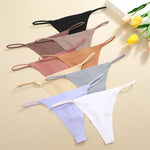 10Pcs Seamless Thong Women Thin Strap Low Waist High Flexibility Panties Sexy Underwear Ladies Briefs T-back Comfortable Women