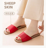 2026 New Breathable Linen Slippers For Women Men Spring Summer House Shoes Soft PU Leather Anti-slip Couples Home Floor Slides