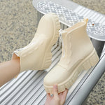 Women Thick Soled Rain Boots Non-Slip Fashion Outdoor Wear-resistant Rubber Waterproof Shoes Women Jelly Soft Soled Rain Boots