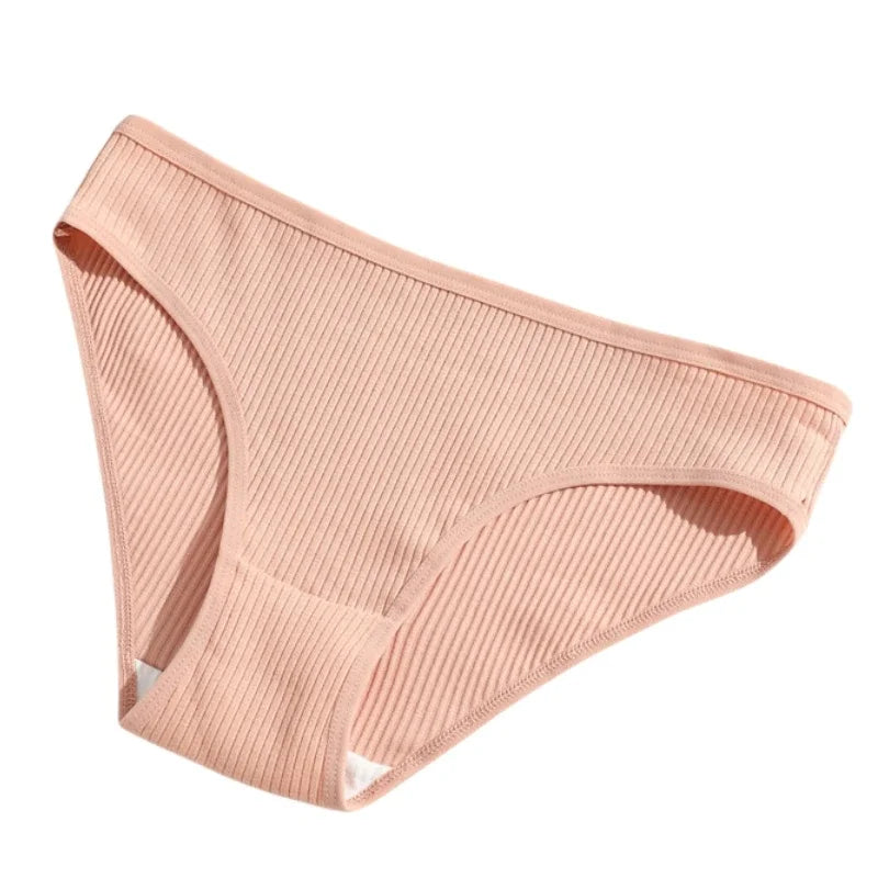 4Pcs/Set Cotton Panties For Women Low Rise Underwear Breathable Briefs Solid Color Sports Underpants Female Lingerie