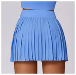 Sports Tennis Short Skirt Women's Summer Pleated Fake Two-piece Quick Drying Skort Fitness High Waist Pocket Yoga Running Skirts