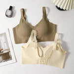 2Pcs/Set Seamless Bras For Women V-neck Non-wire Push Up Bra Comfort Shoulder Straps Padded Underwear M-4XL Intimates