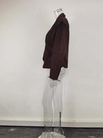 Phantasy Single Breasted Buckle Casual Suede Jacket Street Fashion Waist with Buttons Coat Casual Style Vintage Clothing 2025