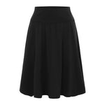 Women's Solid Color Casual High Waist Elastic Midi Skirts Spring Summer All Match Korean Ruffle Short Skirt Office Lady Faldas