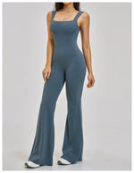 Slimming Yoga Jumpsuits Women Hollow Out Ruffles Backless Sportswear Fitness Back Hip-Lifting Leggings One-Piece Gym Bodysuits