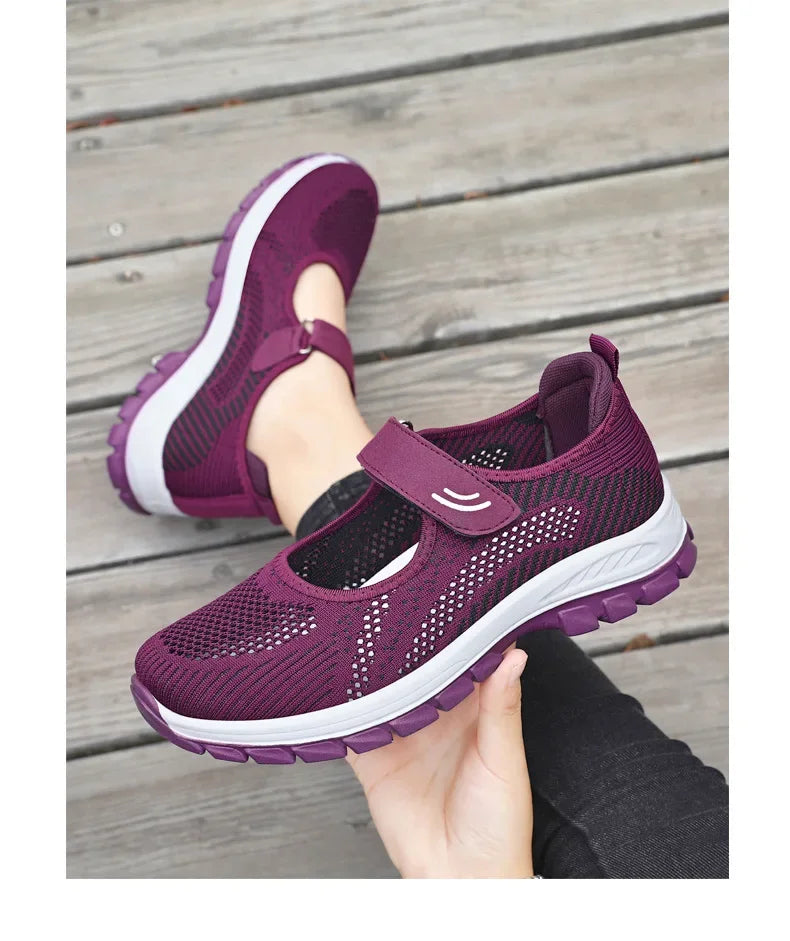 Women Shoes Breathable Vulcanized Shoes Purple Women Sneakers Fashion Breathable Mesh Casual WalkingWomen Work