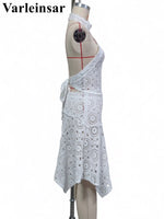 New Hollow Out Crochet Knitted 2 Pieces Suits Tunic Beach Cover Up Cover-ups Beach Dress Beach Wear Beachwear Female Women V8391