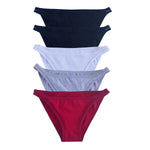 5Pcs/Set Cotton Panties Women Low Rise Briefs Solid Color Underwear Comfort Breathable Underpants M-XL Sexy Lingerie