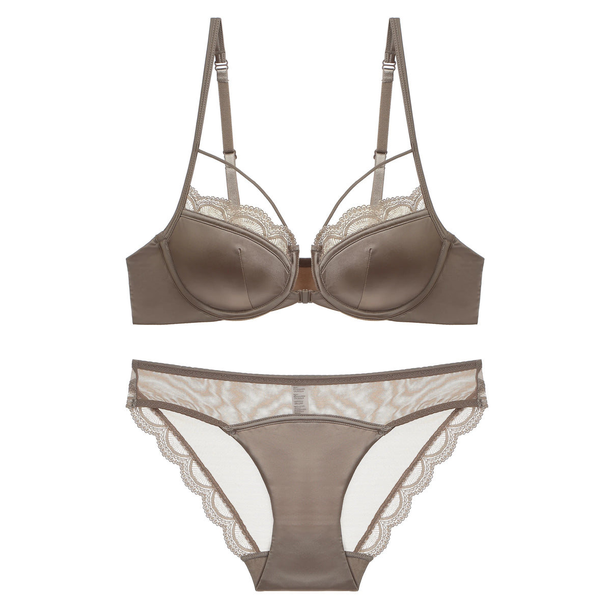 French Front Button Lace Bra Set for Women Sexy Spaghetti Strap Thin Push Up Bra Breast Collection Smooth Brief Sets Lingerie