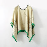 Simulated Silk Pullover Shawl Sweater Summer Beach Sun Protection Cape Women's Beach Towel Versatile Gauze Scarf Multifunctional
