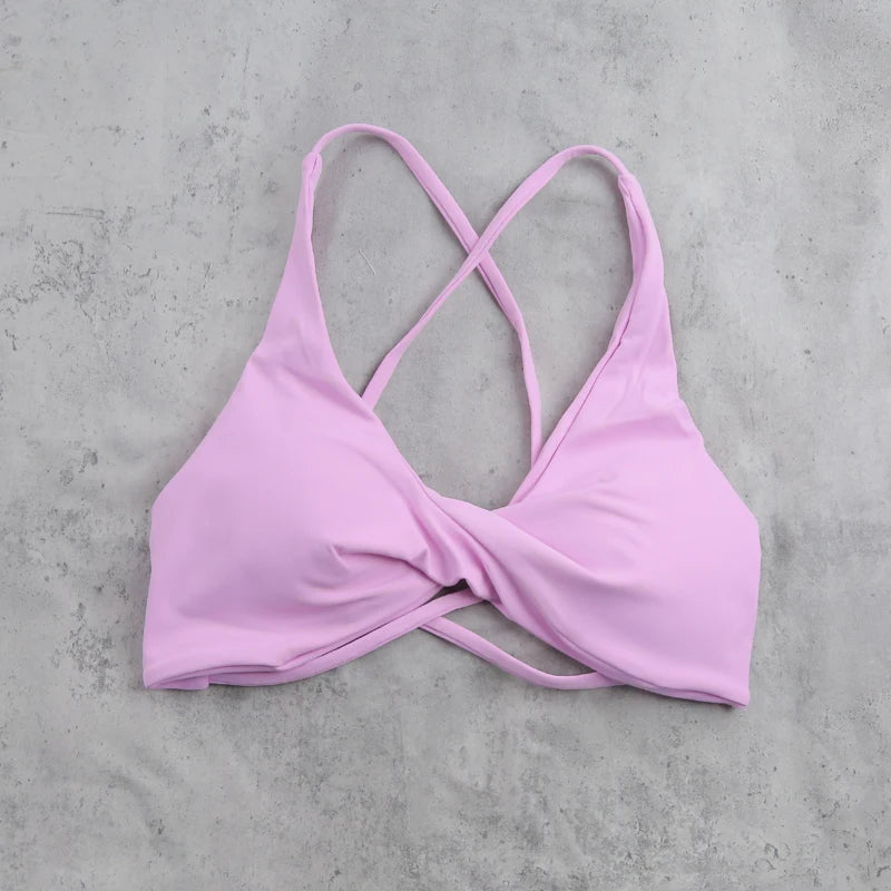 DIAS FIT JOY Women'sWorkout Sports Bras Beauty back Cross Padded Low Impact Fitness Bra Yoga Top Cycling Fitness