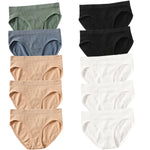 10Pcs/Set Seamless Panties Women Low Rise Panties Sports Briefs Underwear Comfort Underpants Female Sexy Lingerie