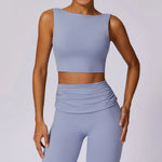 NCLAGEN Running Sports Bra Women High Support Open Back Yoga Breathable Slim Fit Fitness Pilates Tank Top With Removable Pads
