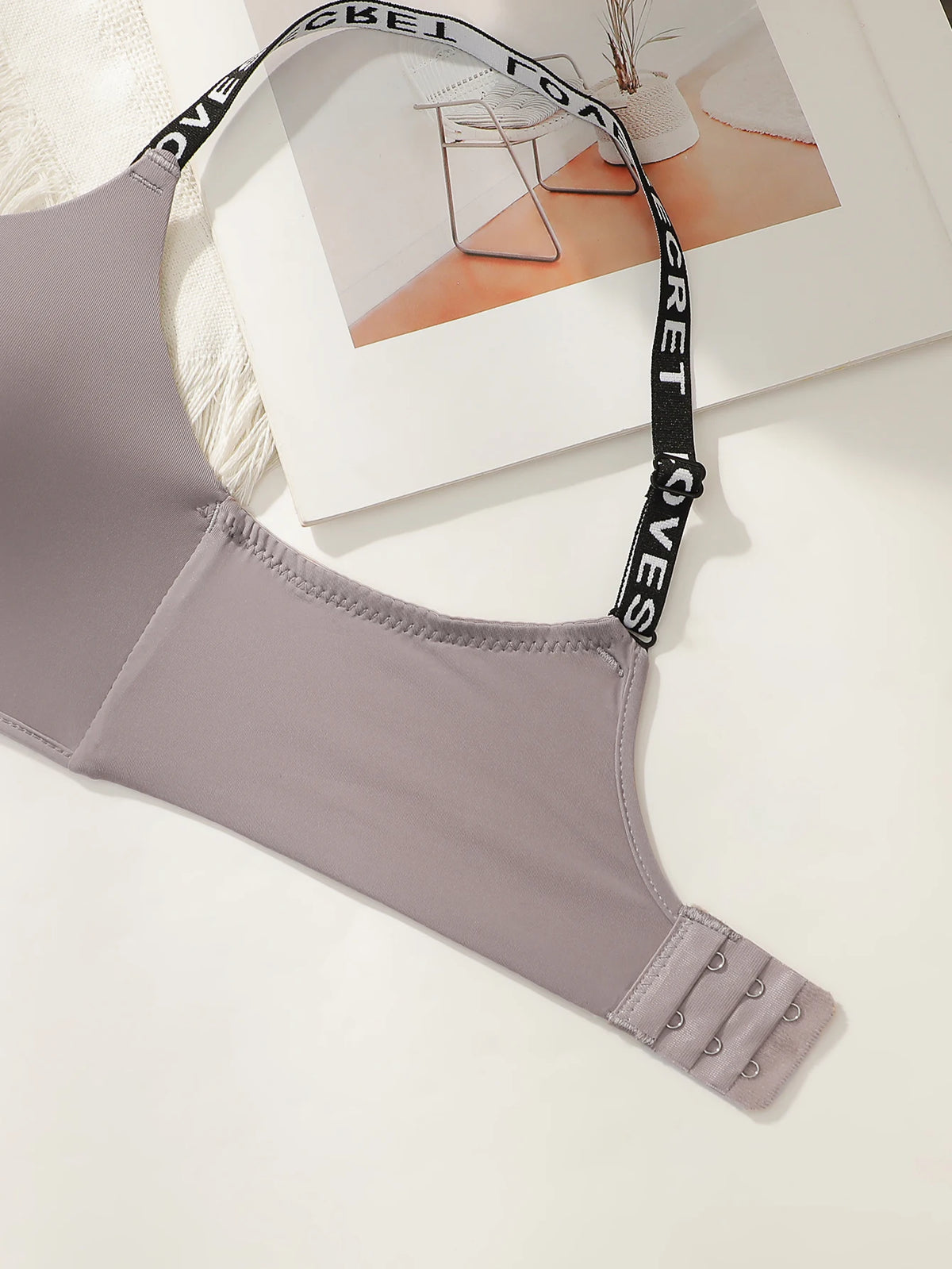 Grey Seamless Bra Women Wireless Underwireless Bralette Breathable Comfort Everyday Lingerie B2031