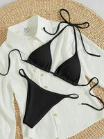 Sexy Bikini Set Women White Black Push Up Bra Micro Swimsuit 2025 Brazilian Beach Holiday Bathing Suit Thong Swimwear Biquini
