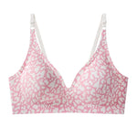 No-Show Seamless Bras For Women Non-wire V-neck Bralette Leopard Print Removable Pads Sports Underwear Sexy Lingerie S-5XL