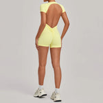 Seamless Yoga Jumpsuits Sports Fitness Backless Peach Hip-lifting Running Workout Gym One-piece Shorts Bodysuits for Women