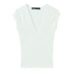 Women's Casual Slim Fit Sleeveless V-Neck T-Shirt ZXZ0