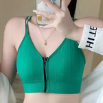 Seamless Bra Women Front Zipper Tube Tops Wrapped Chest Vneck Wireless Bra Comfort Tube Bra Beauty Back Underwear Sports Vest