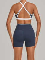Summer Yoga Set 2Pcs Women's Tracksuit Back Cross Sports Bra Sportswear High Waist Butt-Lifting Fitness Pants Workout Top Suit