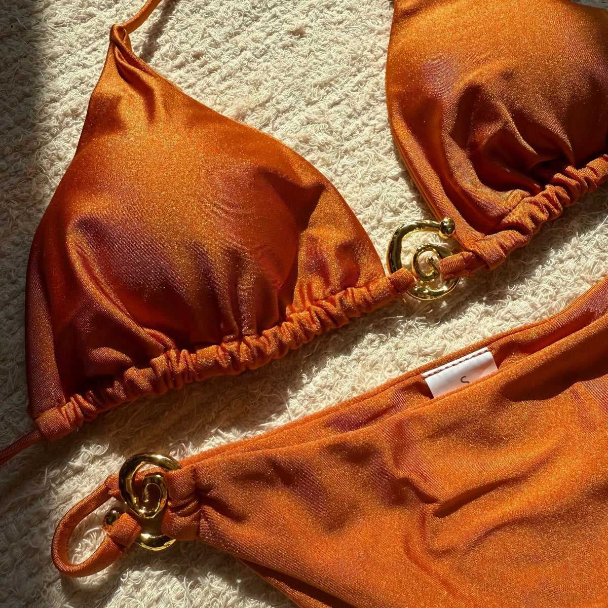 Sexy Micro Bikini 2026 Mujer Women Orange White Metal Ring Ornament Push Up Swimsuit Brazilian Beach Bathing Suit Thong Swimwear