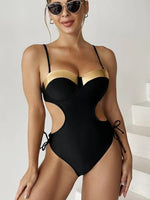 2024 Sexy Black One Piece Swimsuit Cut Out Bandage Trikini Swim Bathing Suit Monokini Push Up Brazilian Swimwear Women Bodysuit