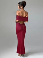 Temperament Slim Strapless Long Dress Women Solid Color Sexy Off-shoulder Backless Package Hip Sleeveless Club Party Dresses