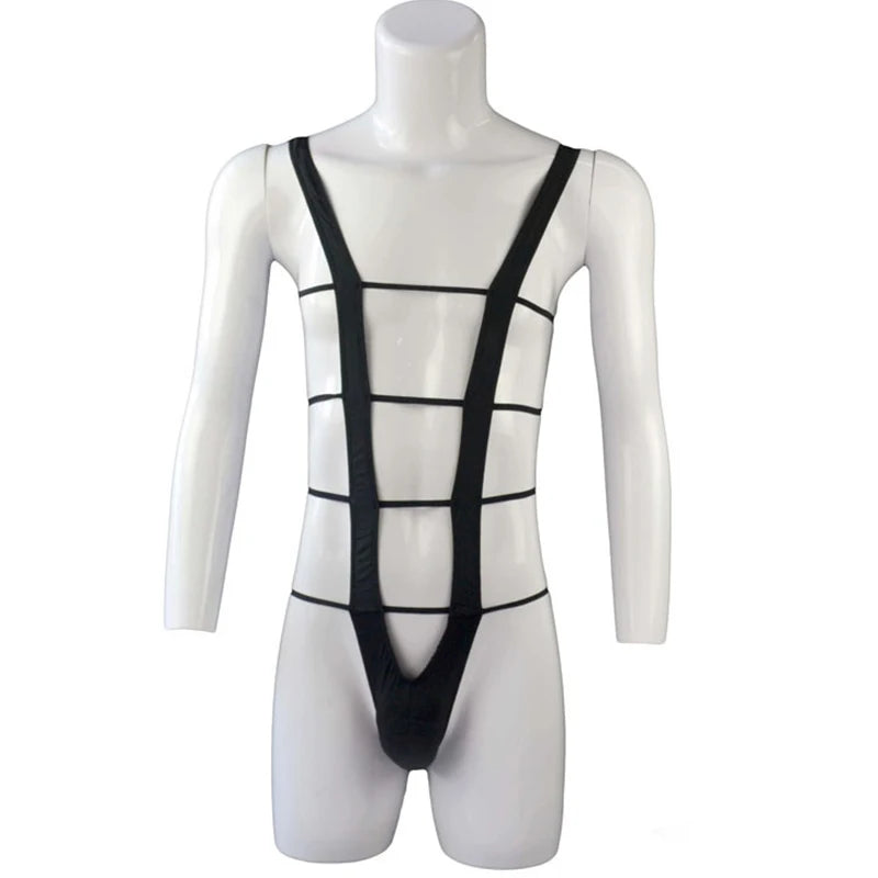 DEKA Mens Swimwear Deep V Neck Monokini One-Piece Bathing Suit Swimsuit for Man Solid Color Bodysuit MankiniSwimming Beach Wea