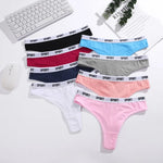 6Pcs/Set Women Thongs Cotton Panties Plus Zise Underwear Sexy G-String Low Waist Briefs Underpants Comfortable Lingerie S-XL