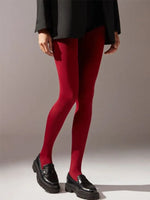 Trendix New Red Stockings Women Bodycon Super Elastic See Through Lace Pantyhose Autumn Sexy Slim Elegant Burgundy Tights Winter